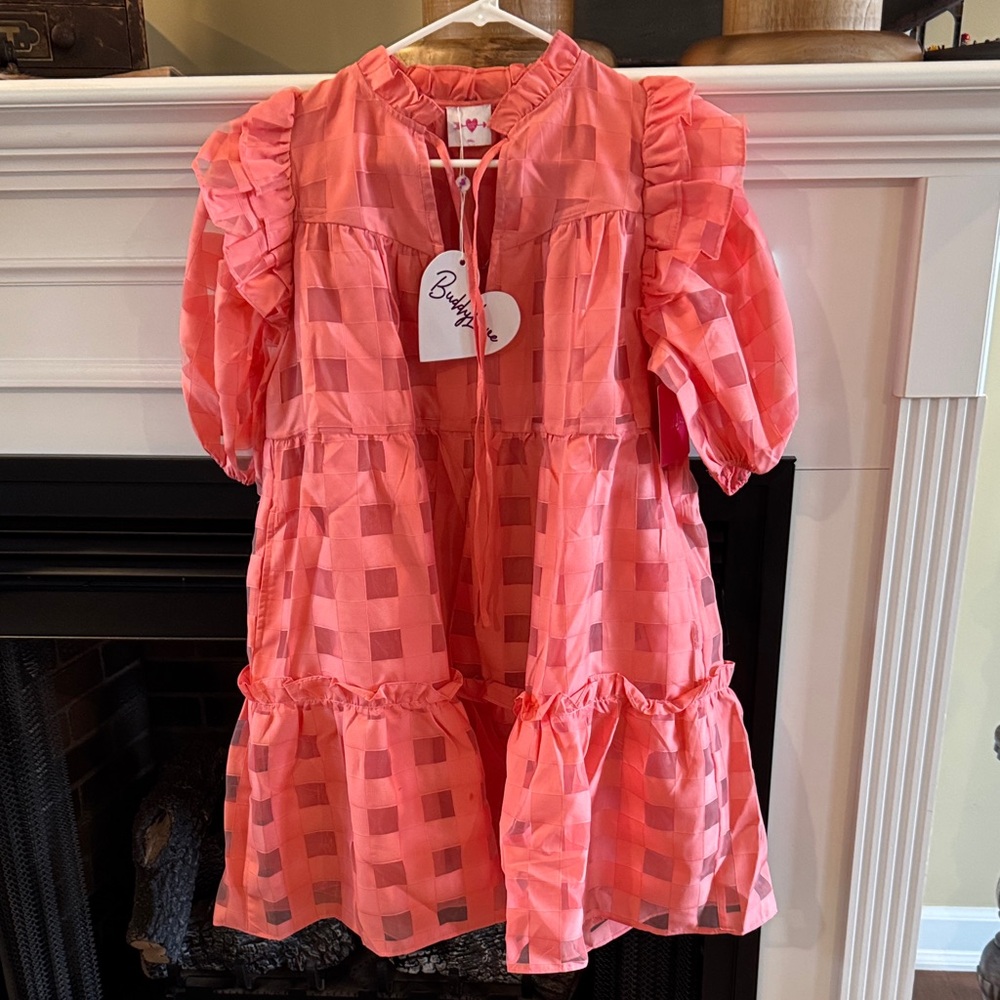 Buddy Love Coral Ruffle Dress.